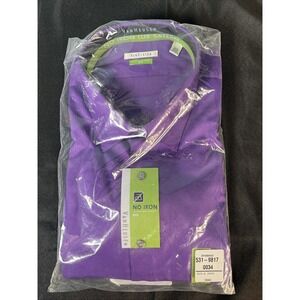 Van Heusen No-Iron Lux Sateen Dress Shirt Concord Mens Big - 18 1/2 32/33 - New